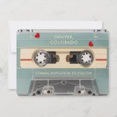 70s Retro Cassette Bruiloft Bewaar de Datum Uitnod Save The Date (Achterkant)