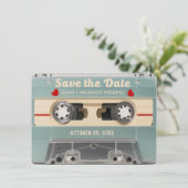 70s Retro Cassette Huwelijks Uitnodiging Opslag de (Staand voorkant)