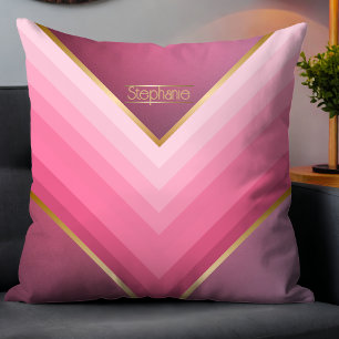 70s Retro Chique Roze En Goud Gepersonaliseerd Kussen