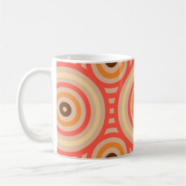 70s Retro Circular Geometric Pattern. Koffiemok