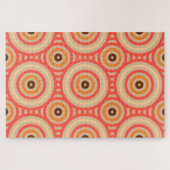 70s Retro Circular Geometric Pattern. Legpuzzel (Horizontaal)