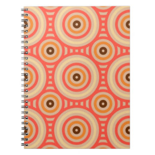 70s Retro Circular Geometric Pattern. Notitieboek