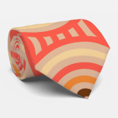 70s Retro Circular Geometric Pattern. Stropdas (Opgerold)