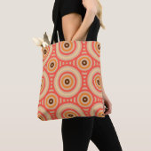 70s Retro Circular Geometric Pattern. Tote Bag (Dichtbij)