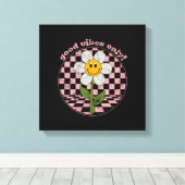 70's Retro Daisy | Alleen goede steekproeven Canvas Afdruk (Insitu (Houten vloer))