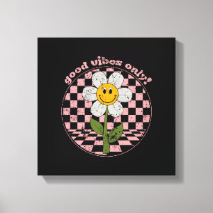 70's Retro Daisy   Alleen goede steekproeven Canvas Afdruk