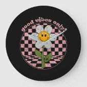 70's Retro Daisy | Alleen goede steekproeven Grote Klok (Voorkant)