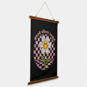 70's Retro Daisy | Alleen goede steekproeven Hangend Wandkleed (Gebogen)