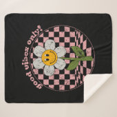 70's Retro Daisy | Alleen goede steekproeven Sherpa Deken (Voorkant (horizontaal))