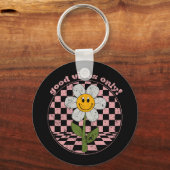 70's Retro Daisy | Alleen goede steekproeven Sleutelhanger (Voorkant)