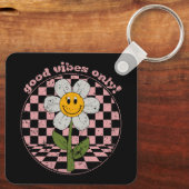 70's Retro Daisy | Alleen goede steekproeven Sleutelhanger (Achterkant)