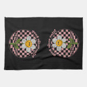 70's Retro Daisy | Alleen goede steekproeven Theedoek (Horizontaal)