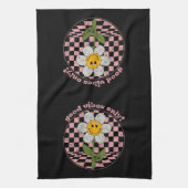 70's Retro Daisy | Alleen goede steekproeven Theedoek (Verticaal)