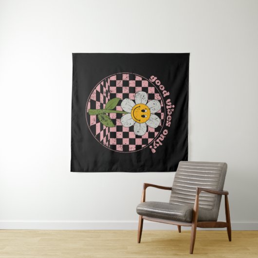 70's Retro Daisy | Alleen goede steekproeven Wandkleed (In Situ (horizontaal))