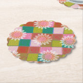 70s retro daisy green onderzetter (Gekanteld)