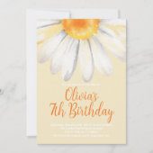 70's Retro Daisy Oranje Meisje Verjaardagsfeestje Kaart (Voorkant)