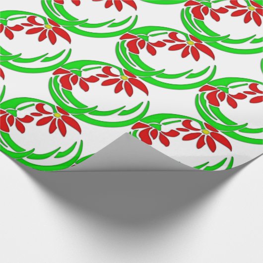 70s Retro Deco Bloem Motief Cadeaupapier (Hoek)