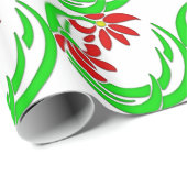 70s Retro Deco Bloem Motief Cadeaupapier (Rol Hoek)