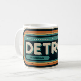 70s Retro Detroit Michigan Vintage Koffiemok
