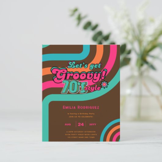 70's Retro Disco Dancing Verjaardag Boogie Groovy (Staand voorkant)