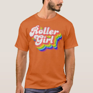 70s Retro Disco Rainbow Roller Meisje Roller T-shirt