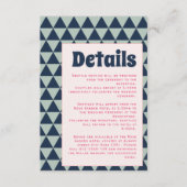 70s Retro Driehoek Patroon Groovy Bruiloft Informatiekaartje (Voorkant)