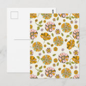 70's Retro Floral Pattern Briefkaart (Voorkant / Achterkant)