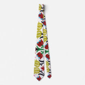 70's Retro Floral Stropdas | Primaire Stropdassen  (Voorkant)