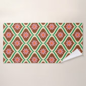 70s retro  floreel patroon badhanddoek (Badhanddoek)