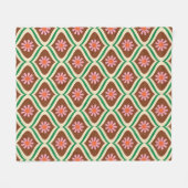 70s retro  floreel patroon fleece deken (Voorkant (Horizontaal))