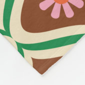 70s retro  floreel patroon fleece deken (Hoek)