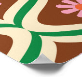 70s retro floreel patroon poster (Hoek)