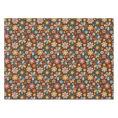 70's Retro Flower Pattern Tafelkleed (Voorkant (Horizontaal))