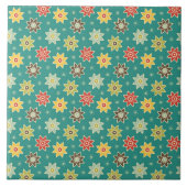 70s Retro Flower Pattern Tegeltje (Voorkant)