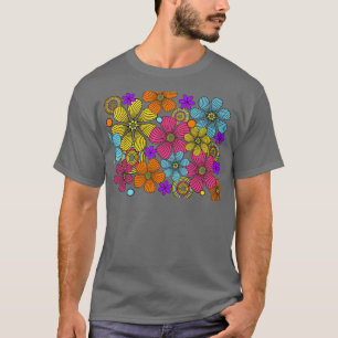 70s Retro Flower Power Design T-shirt