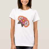 70's Retro Flowers T-shirt voor dames (Voorkant)