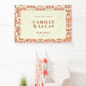 70s Retro Geïnspireerd Bruiloft Welkomstbord Spandoek (Insitu)