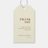 70s Retro geïnspireerde bruiloft Cadeaulabel (Voorkant)