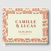 70s Retro geïnspireerde bruiloft Gastenboek (Voorkant)