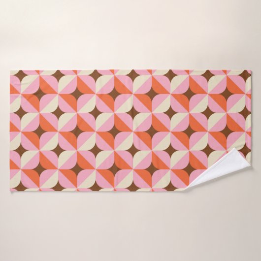 70s Retro Geometric Pattern Badhanddoek (Badhanddoek)