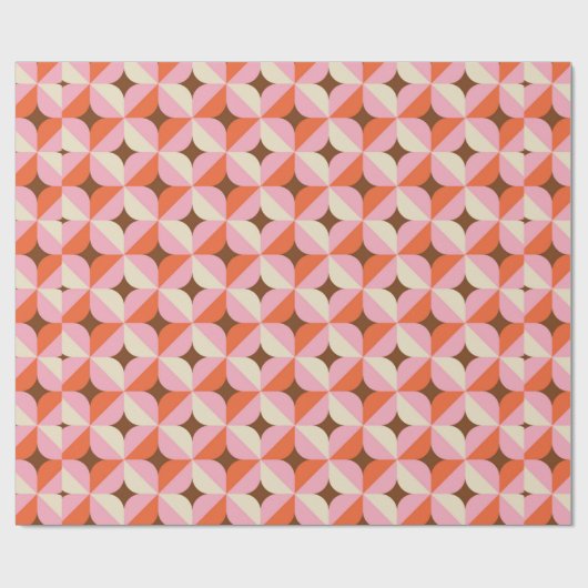70s Retro Geometric Pattern Cadeaupapier (Vlak)