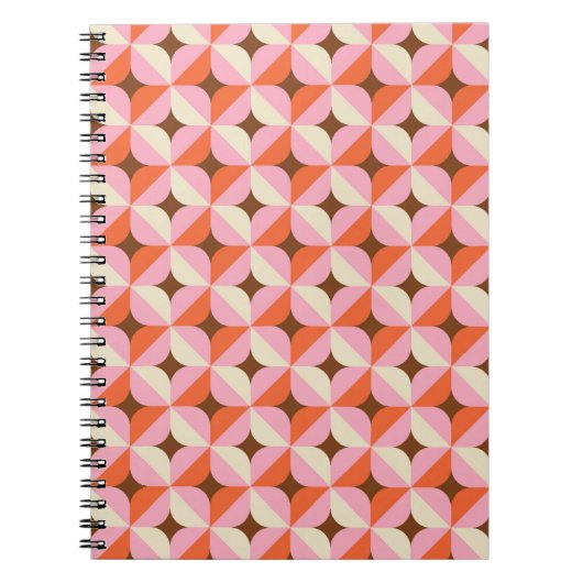 70s Retro Geometric Pattern Notitieboek (Voorkant)
