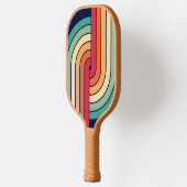 70s Retro Geometrisch Ontwerp Pickleball Paddle (Links)
