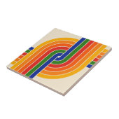 70s Retro Geometrisch Ontwerp Tegeltje (Zijkant)