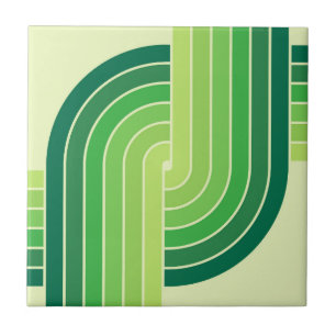70s Retro Geometrisch Ontwerp Tegeltje
