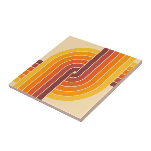 70s Retro Geometrisch Ontwerp Tegeltje (Zijkant)