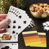 70s Retro Gestreept Kleurenpatroon Pokerkaarten (Insitu)