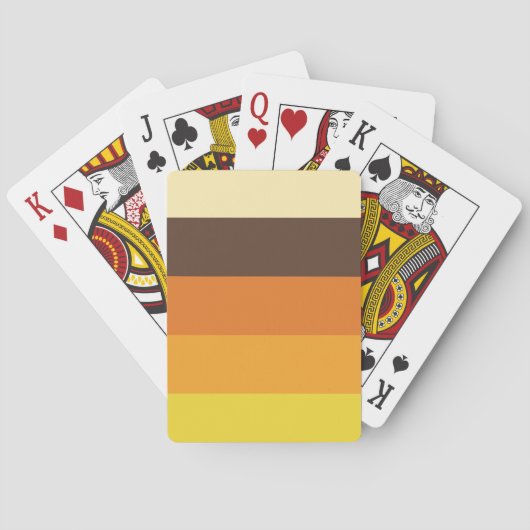 70s Retro Gestreept Kleurenpatroon Pokerkaarten (Achterkant)