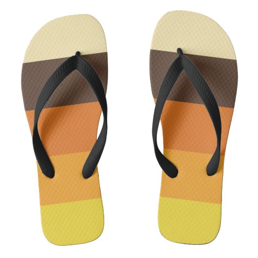 70s Retro Gestreept Kleurenpatroon Teenslippers (Voetbed)