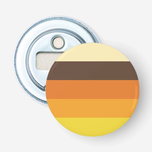 70s Retro Gestreept Kleurpatroon Button Flesopener (Voorkant)